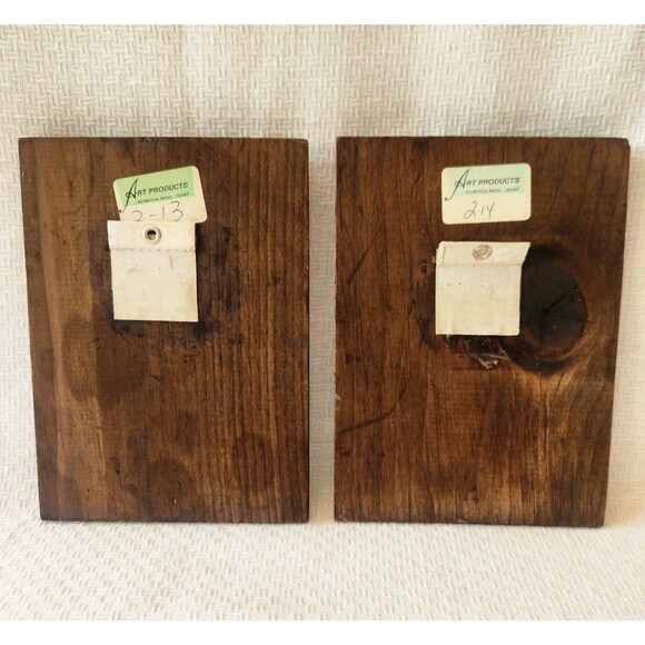 Hummel Wooden Plaques Boy and Girl Set of 2 Vintage Hummel Art 5" x 7" - Picture 5 of 8